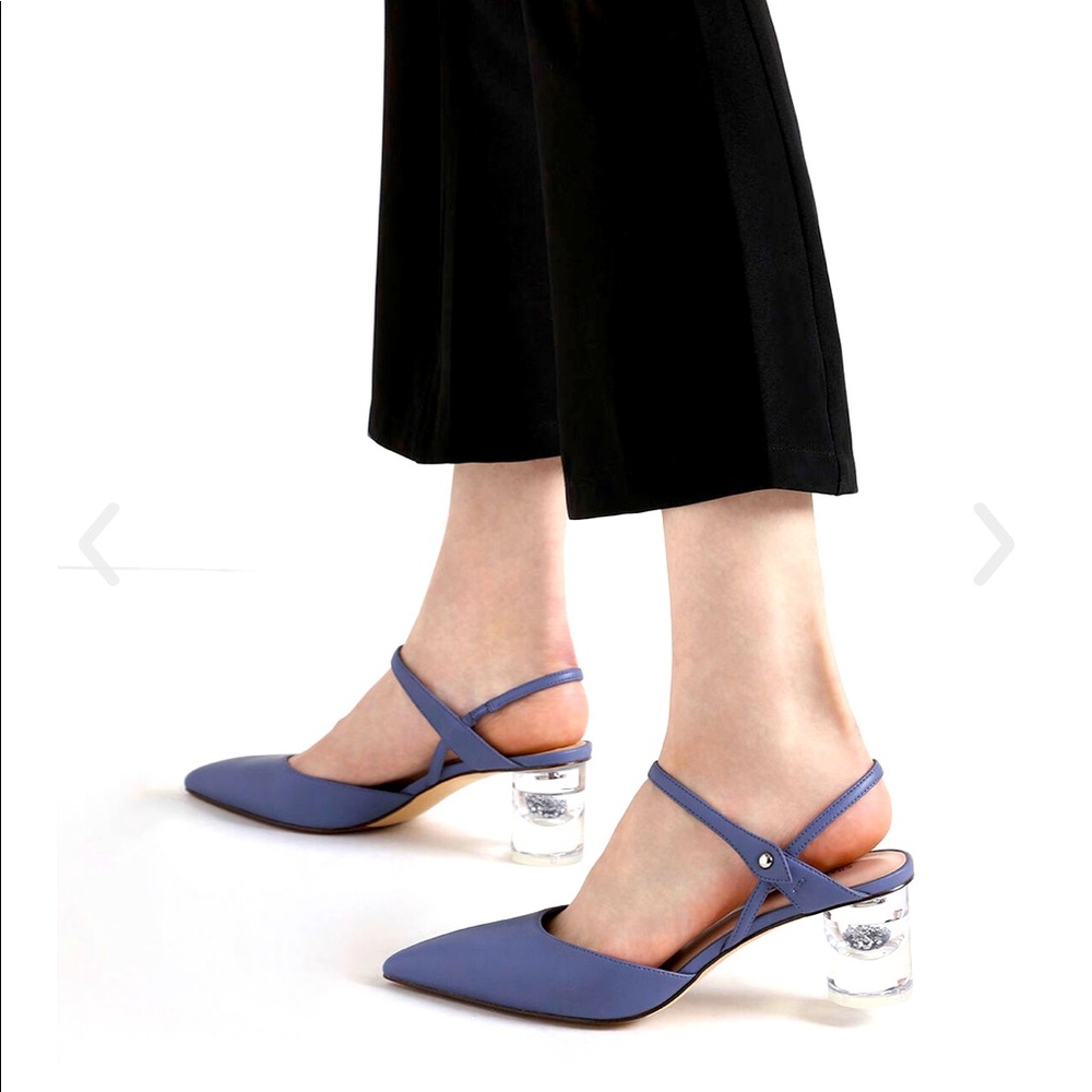 Charles & Keith Pointed Toe Lucite Heel Cylindrical Pumps - Blue